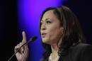 Attorney General Harris speaks at the 2014 California Democrats State Convention at the Los Angeles Convention Center in Los Angeles