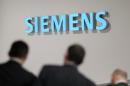 The Siemens logo is seen during the IFA Electronics show in Berlin