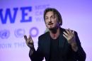 US actor Sean Penn speaks during a working session for "Action Day" at the COP21 United Nations conference on climate change in Le Bourget on December 5, 2015