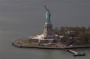The Statue of Liberty is seen from an aerial view after Liberty Island was hit by Hurricane Sandy in New York