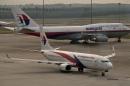 Malaysia Airlines airliners at Kuala Lumpur Airport in Sepang on June 17, 2014