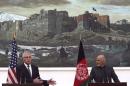 U.S. Secretary of Defense Chuck Hagel speaks during a joint news conference with Afghanistan's President Ashraf Ghani in Kabul