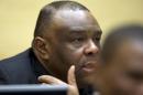 Former Congo vice-president Jean-Pierre Bemba looks up when sitting in the courtroom of the ICC in The Hague