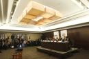 Monitors from OSCE attend a news conference in Baku