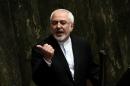 Iran's Foreign Minister Mohammad Javad Zarif speaks in parliament in Tehran on July 21, 2015, to defend the Vienna accord on Iran's nuclear programme