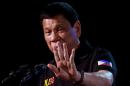 Philippine President Rodrigo Duterte speaks during a visit in Tarlac