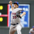 New York Mets starting pitcher Matt Harvey throws against the Minnesota Twins during the third inning of a baseball game Saturday, April 13, 2013, in Minneapolis. The Mets won 4-2. (AP Photo/Genevieve Ross)