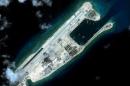 Fiery Cross reef, located in the disputed Spratly Islands in the South China Sea, is shown in this handout CSIS Asia Maritime Transparency Initiative satellite image