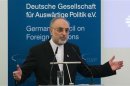 Iran's Foreign Minister Salehi delivers speech at German Council on Foreign Relations in Berlin