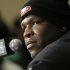 San Francisco 49ers running back Frank Gore listens to a question during a news conference on Monday, Jan. 28, 2013, in New Orleans. The 49ers are scheduled to play the Baltimore Ravens in the NFL Super Bowl XLVII football game on Feb. 3. (AP Photo/Mark Humphrey)