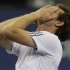 Britain's Andy Murray reacts after beating Serbia's Novak Djokovic in the championship match at the 2012 US Open tennis tournament,  Monday, Sept. 10, 2012, in New York. (AP Photo/Charles Krupa)