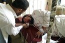 A man who was injured in a blast receives treatment at a hospital in Parachinar