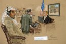 File courtroom drawing of Salim Hamdan in Guantanamo Bay