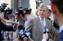 Former Virginia Gov. Bob McDonnell arrives at federal court in Richmond, Va., Thursday, Aug. 28, 2014. The prosecution in the McDonnell corruption case begins its rebuttal Thursday. (AP Photo/Steve Helber)