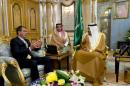 U.S. Defense Secretary Ash Carter meets with Saudi Arabia's King Salman bin Abdul Aziz at Al-Salam Palace in Jeddah