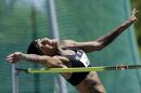 10ThingstoSeeSports - Inika McPherson goes over the bar to win the women's high jump with a leap of 6 feet 6 3/4 inches at the U.S. outdoor track and field championships, Sunday, June 29, 2014, in Sacramento, Calif. (AP Photo/Rich Pedroncelli, File)