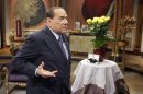 L'ex presidente del Consiglio Silvio Berlusconi durante una trasmissione televisiva