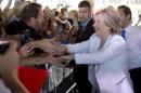 Democratic U.S. presidential candidate Hillary Clinton greets supporters at the conclusion of a "Latinos for Hillary" rally in San Antonio, Texas