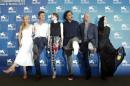 Director Inarritu poses with actors Ryan, Norton, Stone, Keaton and Riseborough during the photo call for the movie "Birdman or (The unexpected virtue of ignorance)" at the 71st Venice Film Festival