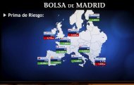 Vista del panel en la Bolsa de Madrid el pasado miércoles con la evolución de la prima de riesgo de los países europeos. EFE