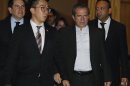 Ecuador's Foreign Minister Patino leaves his hotel in Singapore