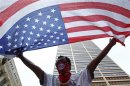 Protester takes part in demonstration ahead of NATO meeting in Chicago
