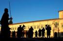 The Italian Carabinieri band performs before President Sergio Mattarella starts consultations at the Quirinale Palace in Rome