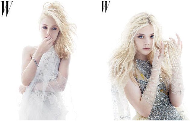 Dakota and Elle Fanning in W magazine Mario Sorrenti W