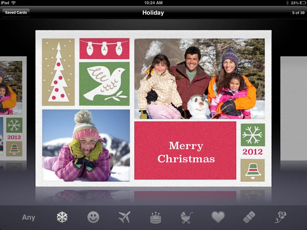 Holiday Cards app Cards