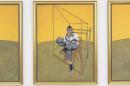 This undated photo provided by Christie's shows "Three Studies of Lucian Freud," a triptych by Francis Bacon of his friend and artist Lucian Freud. The 1969 painting by Bacon set a world record for the most expensive artwork ever sold at auction when it sold Tuesday evening Nov. 12, 2013 for $142.4 million. (AP Photo/Christie's)