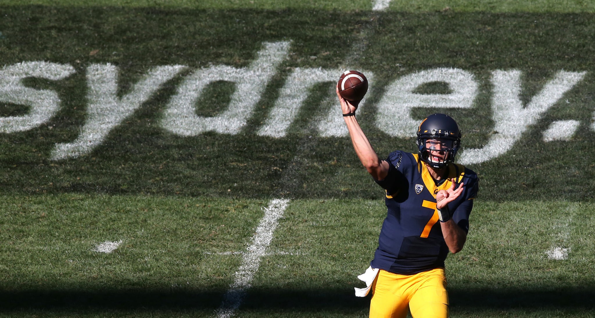 California Golden Bears' quarterback Davis Webb attempts a pass during the opening game of the U.S. college football season against the Hawaii Rainbow...