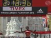 Kenya's Keitany crosses finish line to win the Women's London Marathon in London