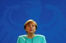 German Chancellor Merkel gives a statement in Berlin
