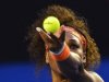 Serena Williams of the U.S. serves to Maria Kirilenko of Russia during their women's singles match at the Australian Open tennis tournament in Melbourne