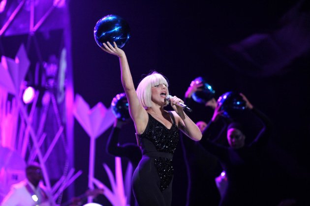 Lady Gaga performs at the MTV Video Music Awards at Barclays Center on Sunday, Aug. 25, 2013, in the Brooklyn borough of New York. (Photo by John Shearer/Invision for MTV/AP Images)