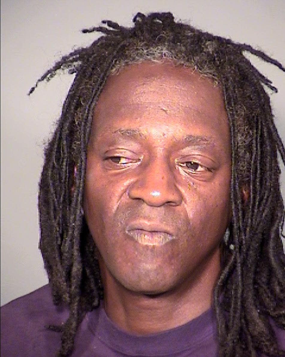FILE - This May 21, 2015 booking photo provided by the Clark County Detention Center shows William Drayton Jr. aka Flavor Flav after his arrest in Las...