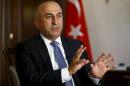 Turkey's Foreign Minister Mevlut Cavusoglu answers a question during an interview with Reuters in Ankara