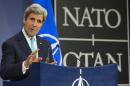 U.S. Secretary of State John Kerry speaks during a news conference at NATO Headquarters in Brussels Tuesday April 1, 2014. (AP Photo/Jacquelyn Martin, Pool)