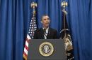 US President Barack Obama speaks on the situation in Iraq, in Martha's Vineyard, Massachusetts, on August 14, 2014