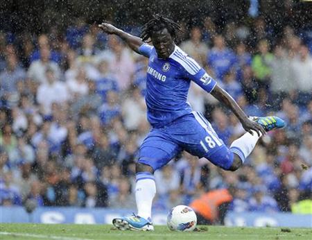 Chelsea's Lukaku shoots during their English Premier League soccer match against Norwich City in London