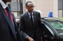 Paul Kagame arrives for an EU-Africa summit on April 2, 2014 at EU Headquarters in Brussels
