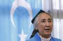 Uighur leader Kadeer delivers a speech at the fourth General Assembly of the World Uighur Congress in Tokyo