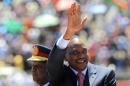 Kenya's President Kenyatta arrives to attend Mashujaa Day in capital Nairobi