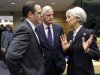 Sweden's Finance Minister Borg talks with EU Commissioner Barnier and IMF President Lagarde during an EU finance ministers meeting in Brussels