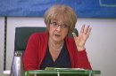 British parliamentary Public Accounts Committee (PAC) chair Margaret Hodge questions Google's Northern Europe boss Matt Brittin about taxation practices in London