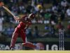 West Indies' Darren Bravo plays a shot during their Twenty20 World Cup Super 8 cricket match against New Zealand in Pallekele