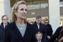 Kerry Kennedy, daughter of assassinated Senator Robert F. Kennedy and ex-wife of New York Governor Andrew Cuomo, exits the Westchester County Courthouse in White Plains, New York