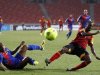 Angola's Djalma Campos collides with Carlitos of Cape Verde Islands during their African Nations Cup Group A soccer match at the Nelson Mandela Bay Stadium in Port Elizabeth