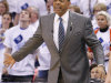 Memphis Grizzlies head coach Lionel Hollins gestures during the second half of Game 5 of their Western Conference Semifinals NBA basketball playoff series against the Oklahoma City Thunder in Oklahoma City, Wednesday, May 15, 2013.  Memphis won 88-84. (AP Photo/Alonzo Adams)
