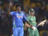 India's Lakshmipathy Balaji celebrates after dismissing South Africa's Morne Morkel as India won the ICC World Twenty20 Super 8 cricket match against South Africa by one run at the R Premadasa Stadium in Colombo